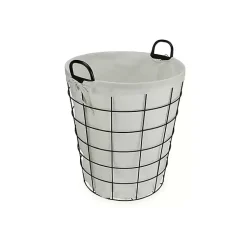 Baskets & Boxes>Kirklands Home Lined Wire Basket with Handles