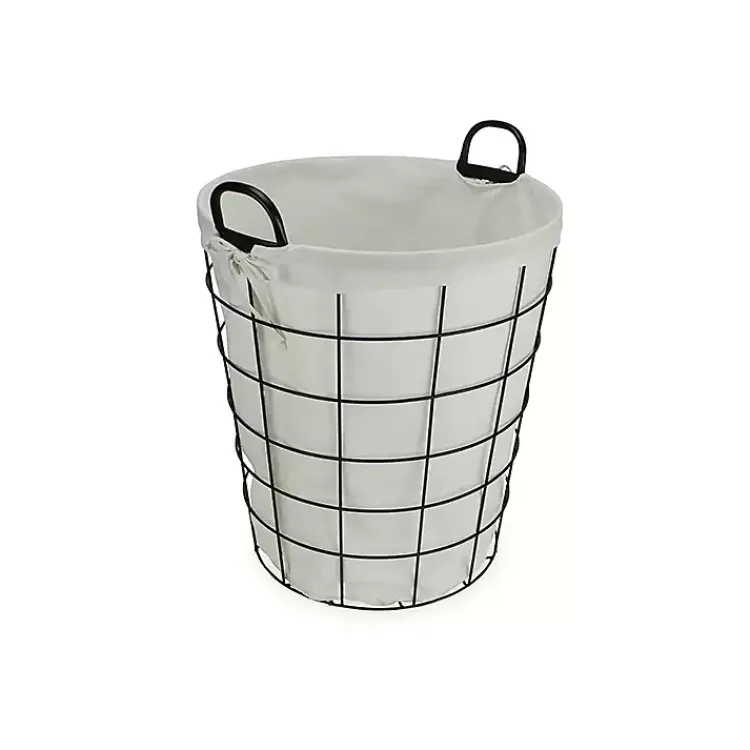 Baskets & Boxes>Kirklands Home Lined Wire Basket with Handles