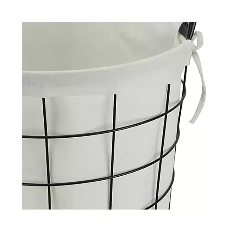 Baskets & Boxes>Kirklands Home Lined Wire Basket with Handles