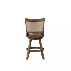 Kirklands Home Linen and Driftwood Nailhead Swivel Counter Stool Ivory Sale