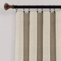 Kirklands Home Linen Button and Stripe Curtain Panel Set, 84 in. Outlet
