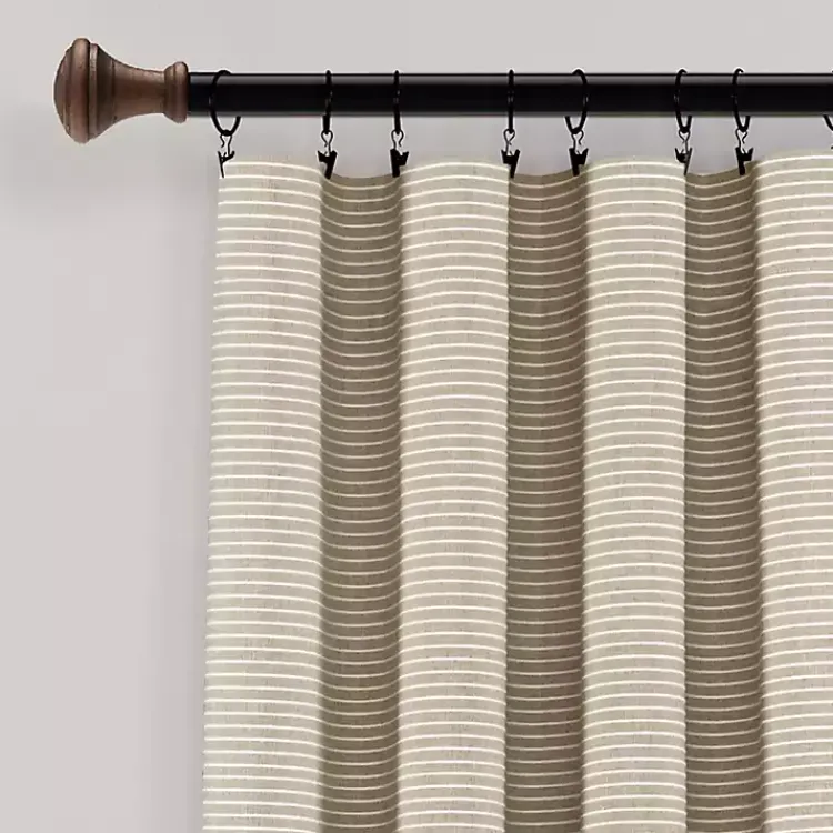 Kirklands Home Linen Button and Stripe Curtain Panel Set, 84 in. Outlet