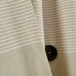 Kirklands Home Linen Button and Stripe Curtain Panel Set, 84 in. Outlet