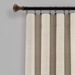 Kirklands Home Linen Button and Stripe Curtain Panel Set, 95 in. Discount