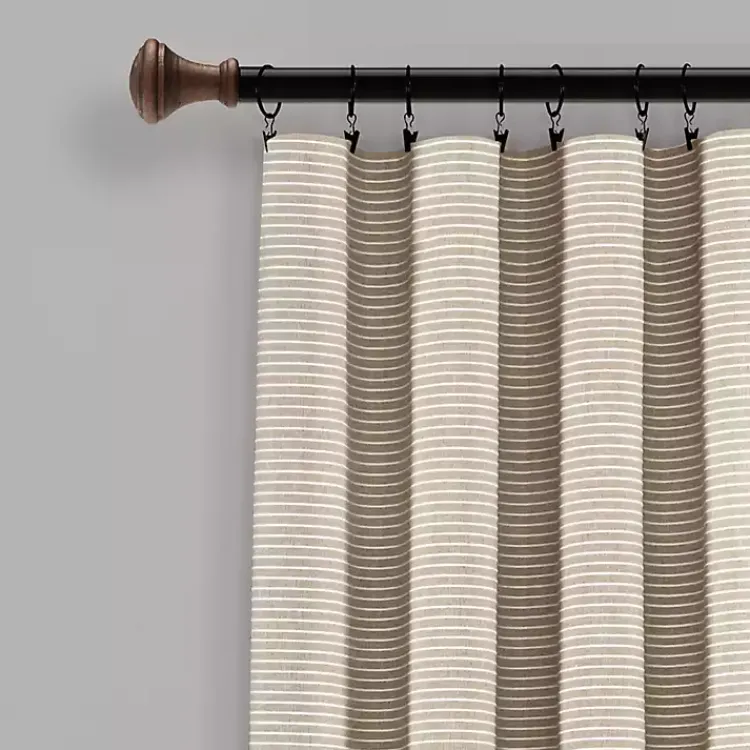 Kirklands Home Linen Button and Stripe Curtain Panel Set, 95 in. Discount