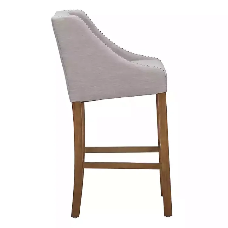 Kirklands Home Linen Castaic Barstool Tan New