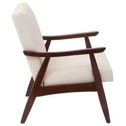 Kirklands Home Linen Mid-Century Desmond Accent Chair White Sale