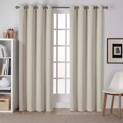 Kirklands Home Linen Sateen Curtain Panel Set, 96 in. Tan Sale