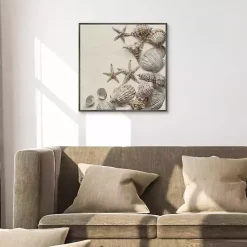 Kirklands Home Linen Shell Collection Framed Canvas Art Print Tan Online