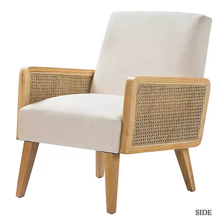 Kirklands Home Linen Upholstered Accent Chair Ivory Best