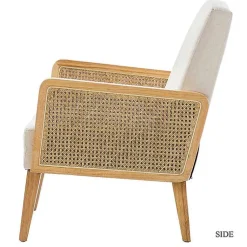 Kirklands Home Linen Upholstered Accent Chair Ivory Best