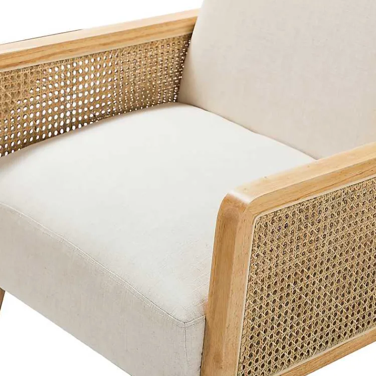 Kirklands Home Linen Upholstered Accent Chair Ivory Best