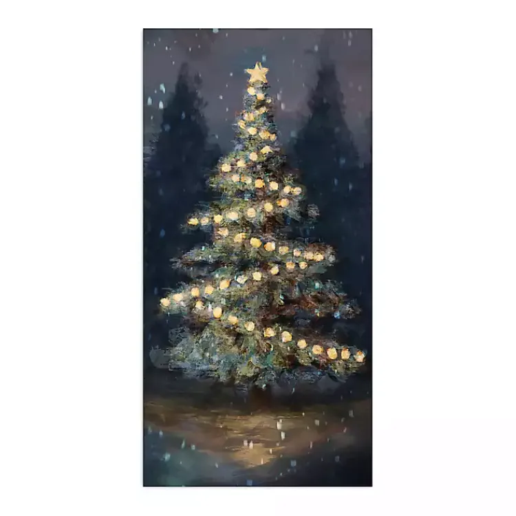 Christmas Art & Wall Decor>Kirklands Home Lit Up Christmas Tree Canvas Art Print Blue