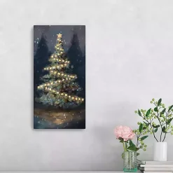 Christmas Art & Wall Decor>Kirklands Home Lit Up Christmas Tree Canvas Art Print Blue