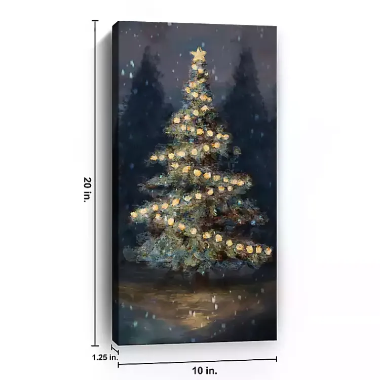 Christmas Art & Wall Decor>Kirklands Home Lit Up Christmas Tree Canvas Art Print Blue
