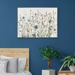 Kirklands Home Little Blue Flowers Framed Canvas Art Print Hot