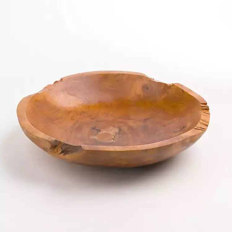 Decorative Bowls & Jars>Kirklands Home Live Edge Teak Wood Decorative Bowl Brown