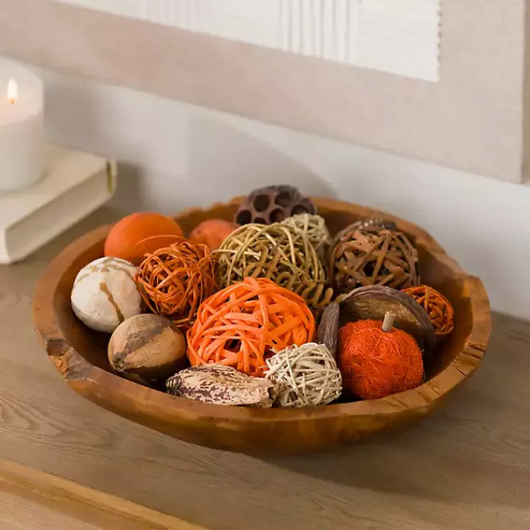 Decorative Bowls & Jars>Kirklands Home Live Edge Teak Wood Decorative Bowl Brown