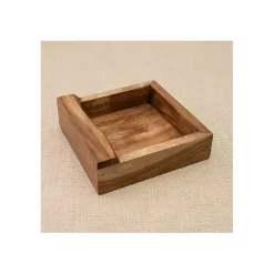 Kirklands Home Live Edge Wood Napkin Holder Brown