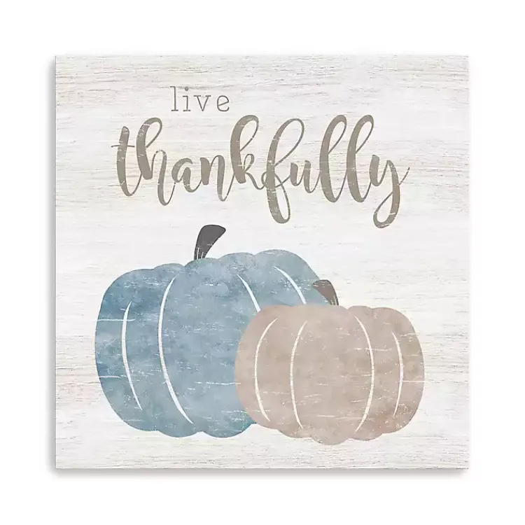 Fall>Kirklands Home Live Thankfully Pumpkin Canvas Art Print White