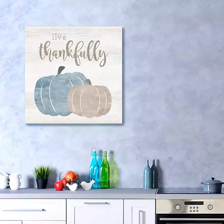 Fall>Kirklands Home Live Thankfully Pumpkin Canvas Art Print White