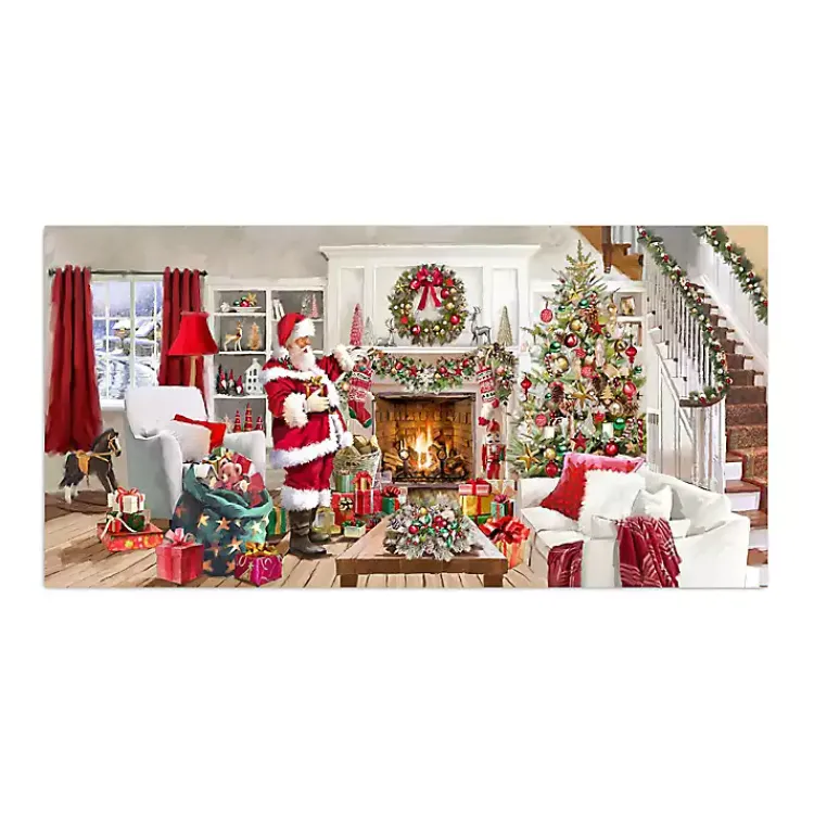 Christmas Art & Wall Decor>Kirklands Home Living Room at Christmas Canvas Art Print
