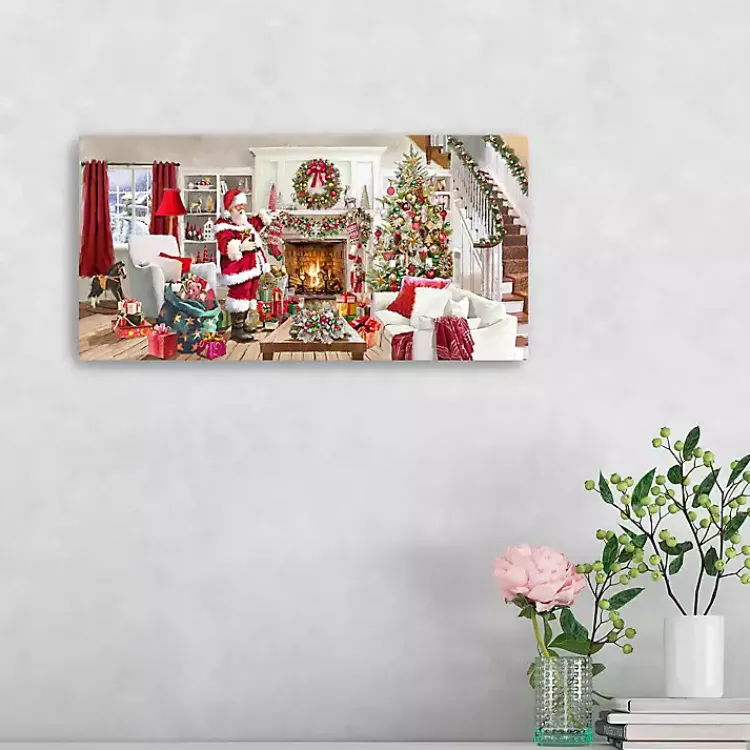 Christmas Art & Wall Decor>Kirklands Home Living Room at Christmas Canvas Art Print