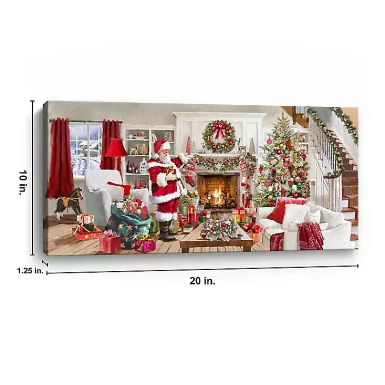 Christmas Art & Wall Decor>Kirklands Home Living Room at Christmas Canvas Art Print