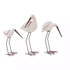 Statues & Figurines>Kirklands Home Long Beak Stoneware Bird Figurines, Set of 3 White