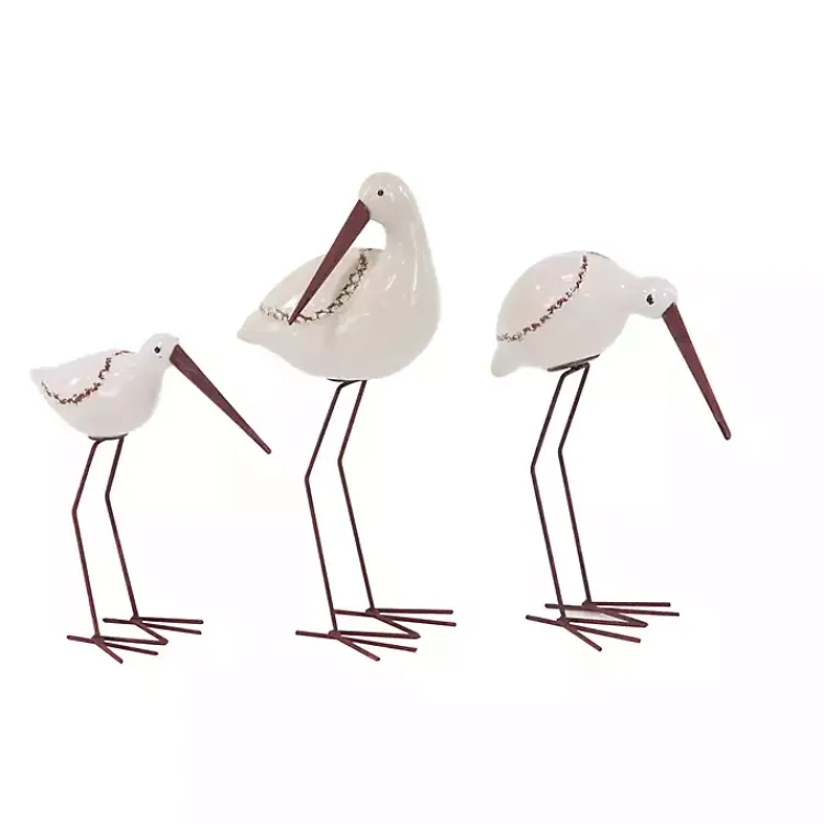 Statues & Figurines>Kirklands Home Long Beak Stoneware Bird Figurines, Set of 3 White