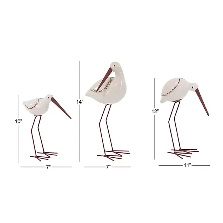 Statues & Figurines>Kirklands Home Long Beak Stoneware Bird Figurines, Set of 3 White