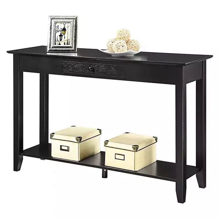 Kirklands Home Long Single Drawer Console Table Black Clearance