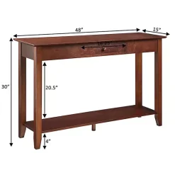 Kirklands Home Long Single Drawer Console Table Brown