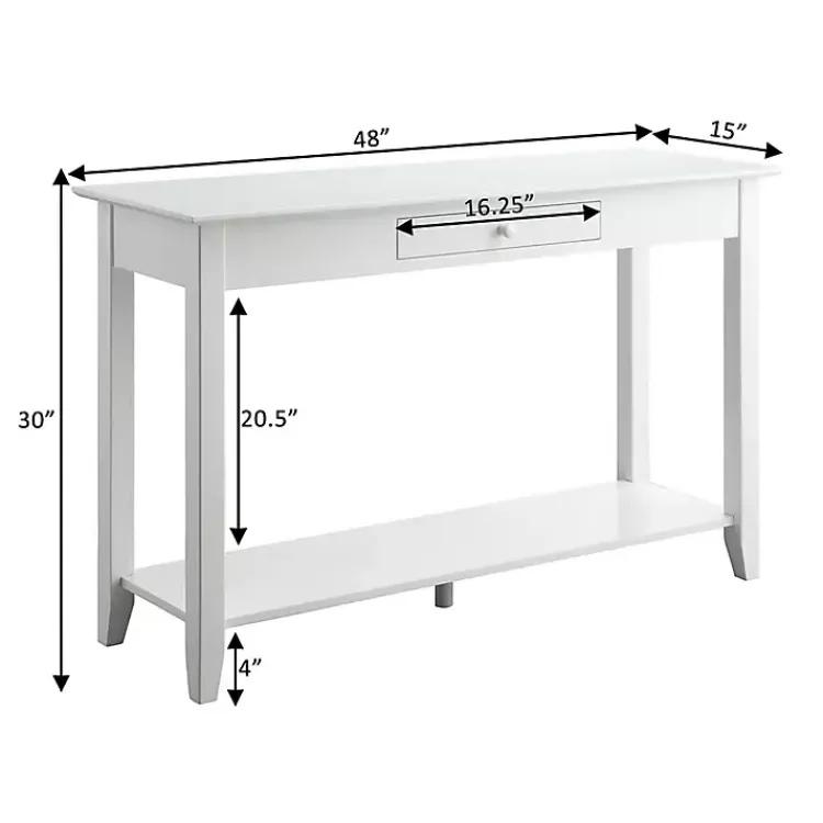 Kirklands Home Long Single Drawer Console Table White Discount