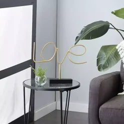 Statues & Figurines>Kirklands Home Looping Love Tabletop Sign Gold