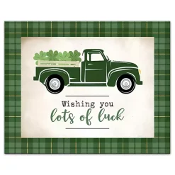 St Patricks Day Decorations>Kirklands Home Lots of Luck Truck Canvas Wall Plaque