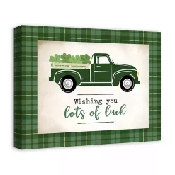 St Patricks Day Decorations>Kirklands Home Lots of Luck Truck Canvas Wall Plaque