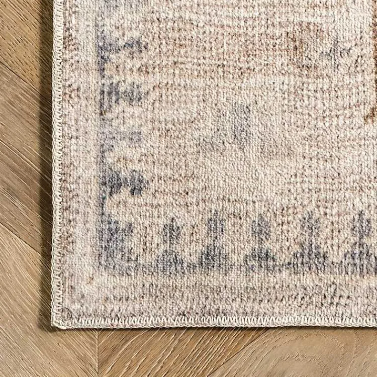 Kirklands Home Lottie Cream Vintage Washable Area Rug, 6x9 Ivory Best