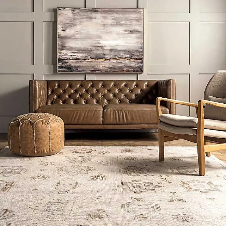 Kirklands Home Lottie Cream Vintage Washable Area Rug, 6x9 Ivory Best