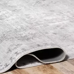 Kirklands Home Lottie Vintage Washable Area Rug, 5x8 Gray Discount