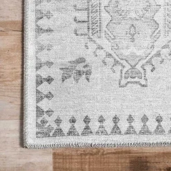 Kirklands Home Lottie Vintage Washable Area Rug, 5x8 Gray Discount