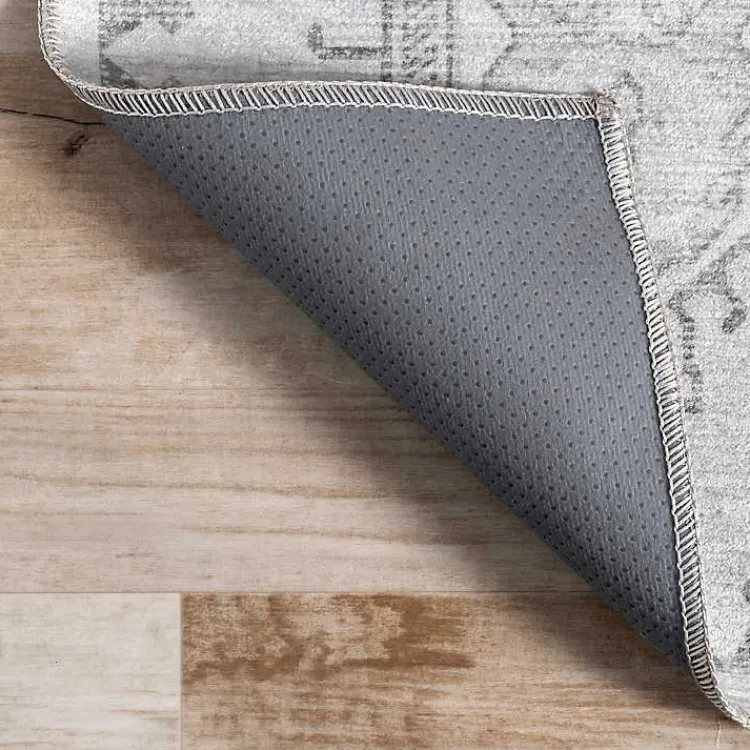 Kirklands Home Lottie Vintage Washable Area Rug, 5x8 Gray Discount