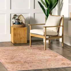 Kirklands Home Lottie Peach Vintage Washable Area Rug, 8x10 Orange Best