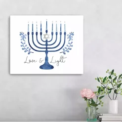 Hanukkah Decorations>Kirklands Home Love & Light Menorah Canvas Art Print