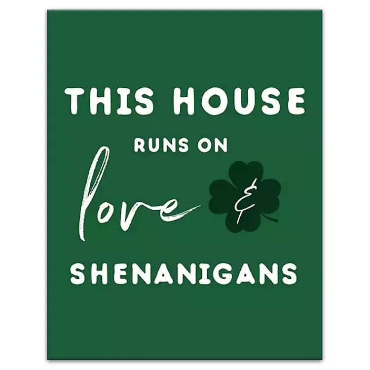 St Patricks Day Decorations>Kirklands Home Love & Shenanigans Canvas Art Print