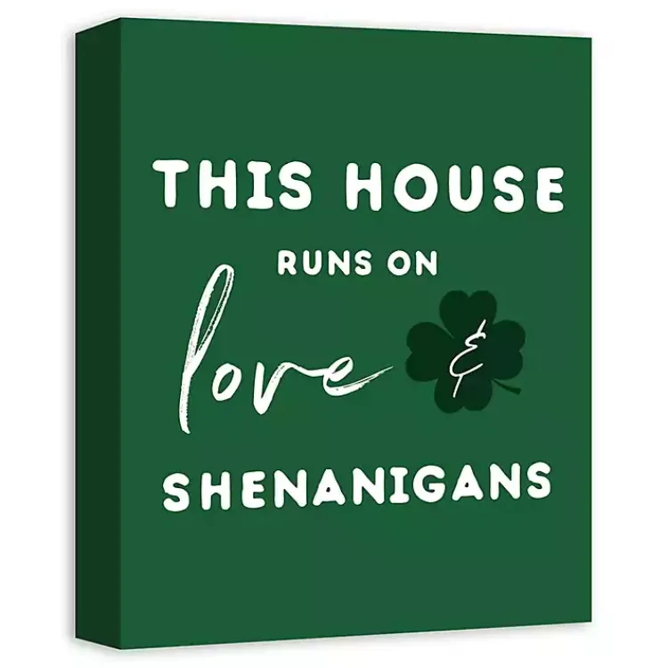 St Patricks Day Decorations>Kirklands Home Love & Shenanigans Canvas Art Print