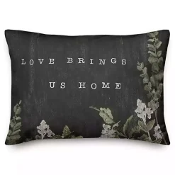 Pillows>Kirklands Home Love Brings Us Home Indoor/Outdoor Lumbar Pillow Black