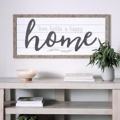 Kirklands Home Love Builds a Happy Home Printed Wall Art Gray Outlet