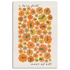 Fall>Kirklands Home Love Fall Most of All Pumpkins Canvas Art Print Orange