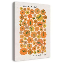 Fall>Kirklands Home Love Fall Most of All Pumpkins Canvas Art Print Orange